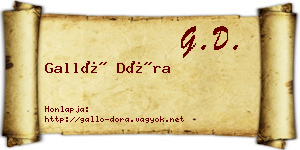 Galló Dóra névjegykártya
